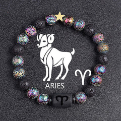 12 Zodiac Lava Stone Bracelet – Galaxy Astrology Energy Bracelet