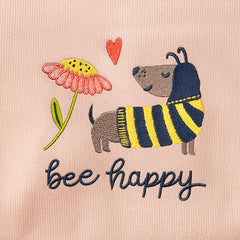 Bee Happy Embroidered Crewneck Sweatshirt