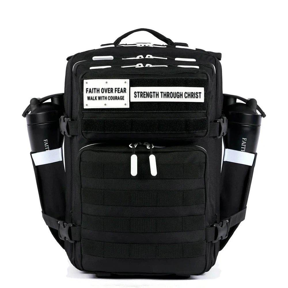 35L Alpha Black Backpack – White Accent