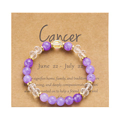 12 Zodiac Crystal Bracelet – Astrology Glass Bead Bracelet