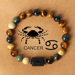 12 Zodiac Signs Natural Stone Bracelet – Astrology Crystal Bead Bracelet
