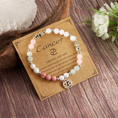 12 Zodiac Crystal Bead Bracelet – Astrology Healing Stone Bracelet