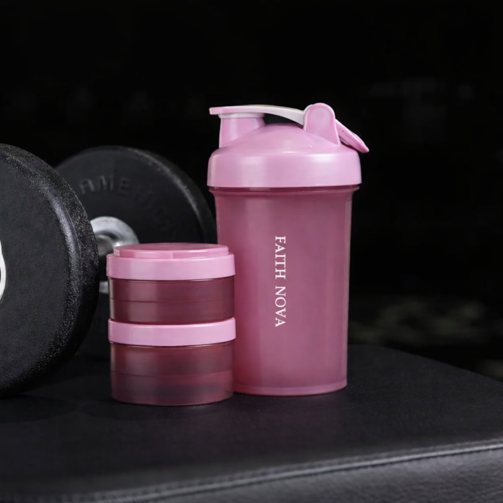 16oz Faith Nova All In One Shaker Bottle With Storage Compartments - Pink