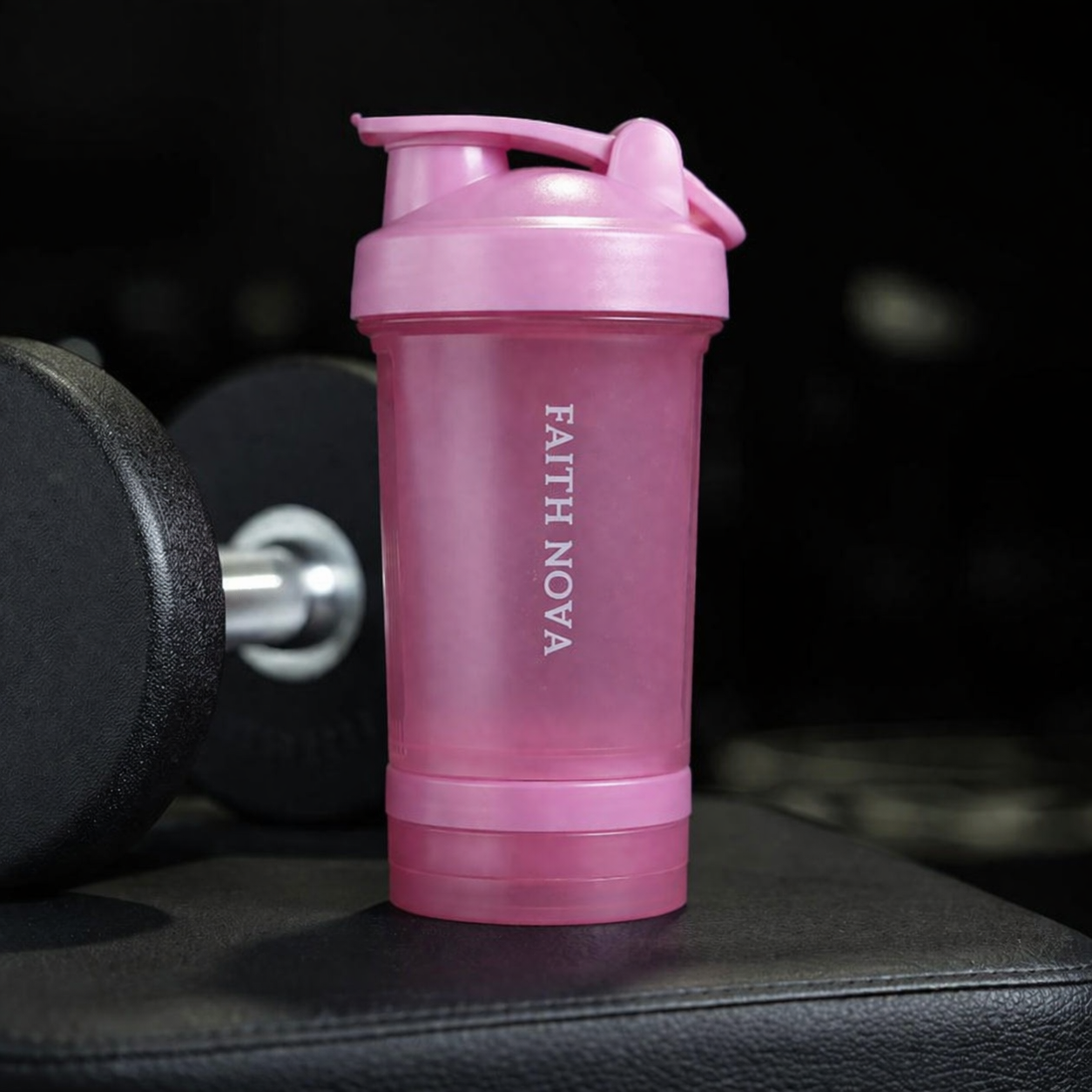 16oz Faith Nova All In One Shaker Bottle With Storage Compartments - Pink