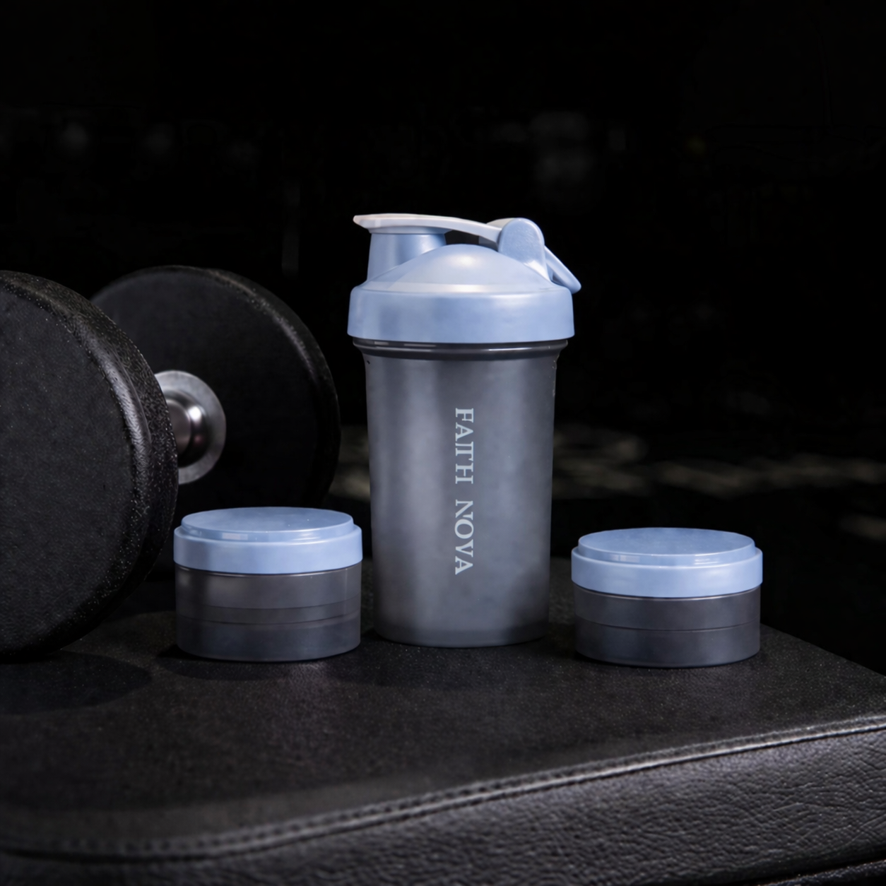 16oz Faith Nova All In One Shaker Bottle With Storage Compartments - Blue