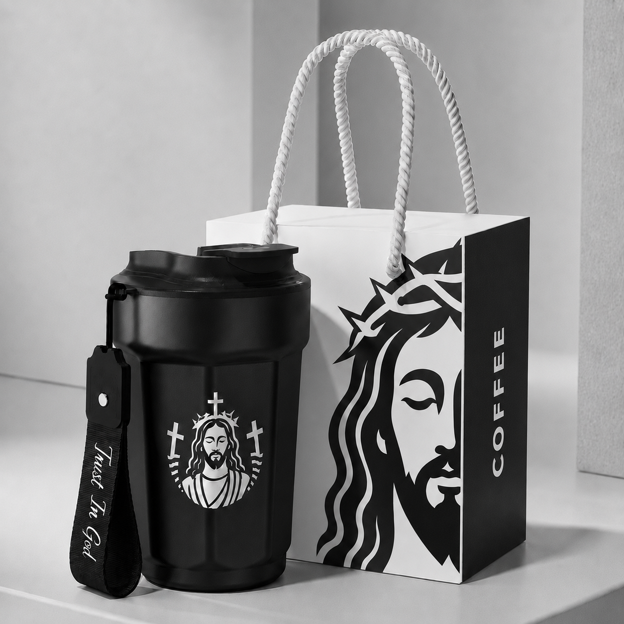 Trust In God Stainless Steel Tumbler – 16 oz Vacuum Insulated Cup, Keeps Drinks Hot & Cold 8–12 Hours