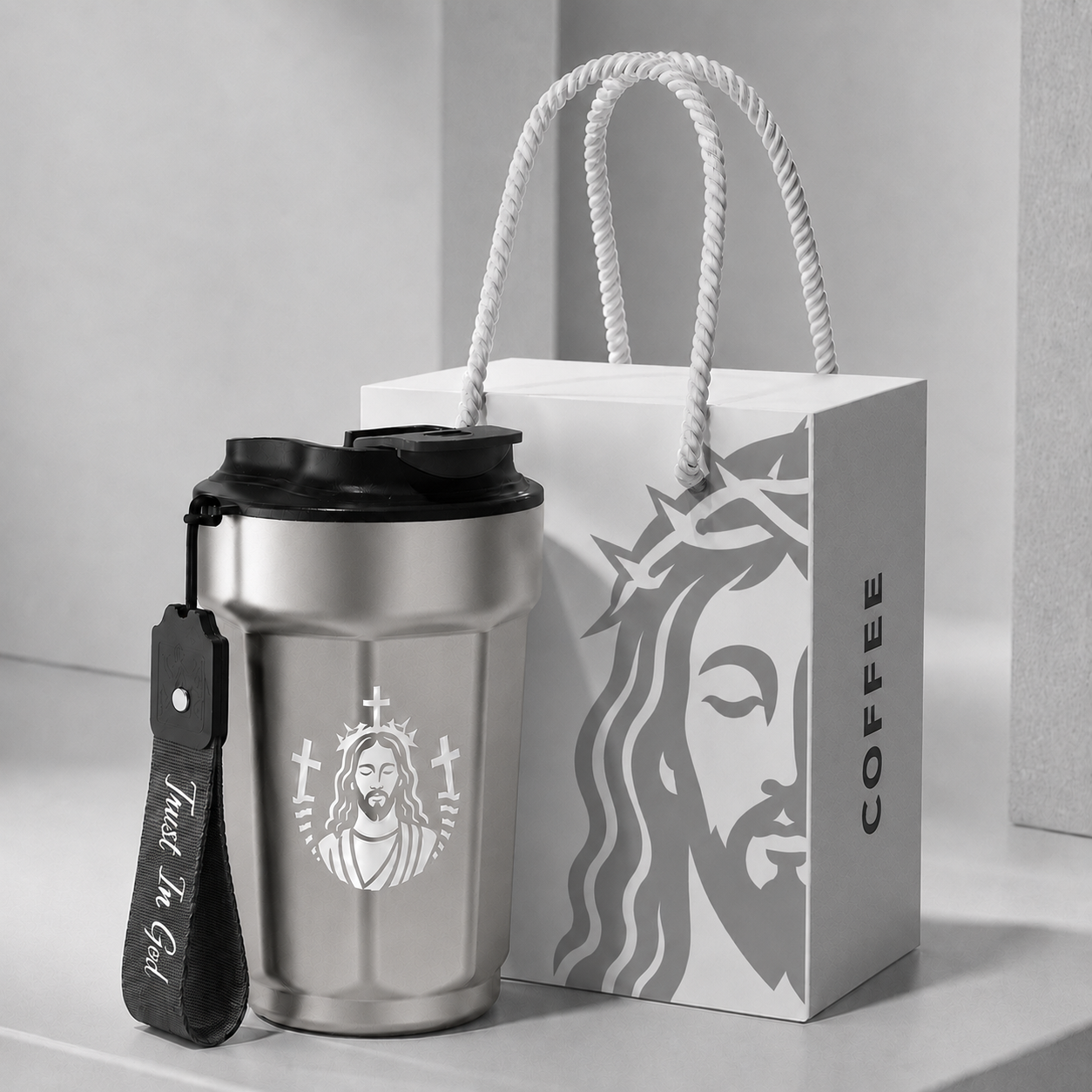 Trust In God Stainless Steel Tumbler – 16 oz Vacuum Insulated Cup, Keeps Drinks Hot & Cold 8–12 Hours