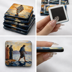Jesus Walking on Water - Religious Fridge Magnets 9 Pieces
