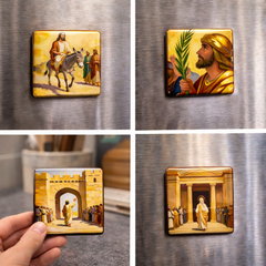 The Triumphal Entry - Religious Fridge Magnets 9 Pieces