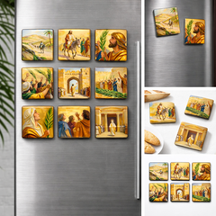 The Triumphal Entry - Religious Fridge Magnets 9 Pieces