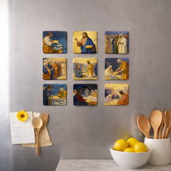 The Feeding of the 5000 - Religious Fridge Magnets 9 Pieces