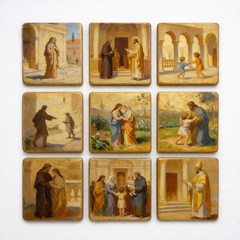 The Life of the Virgin Mary - Religious Fridge Magnets 9 Pieces