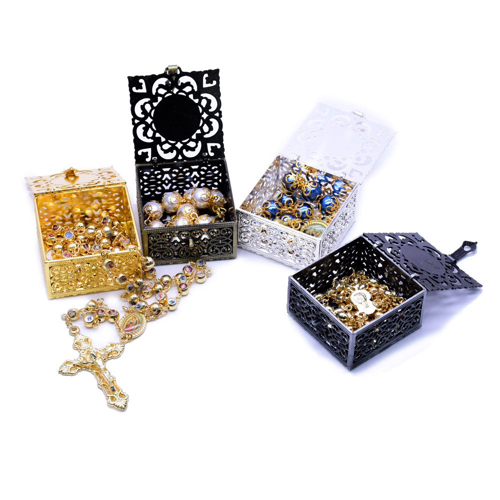Rosary Beads Box Set Metal Christian Catholic Jewelry for Packaging