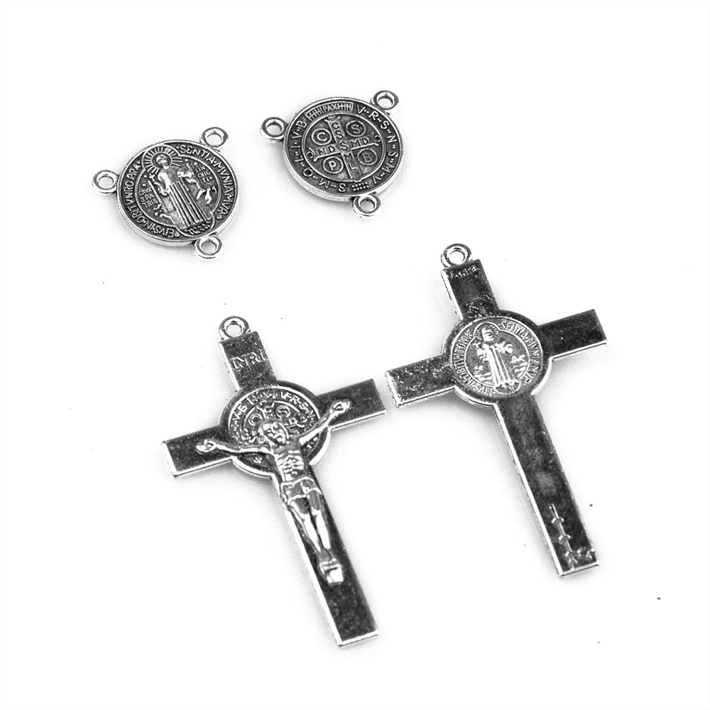 Catholic Wooden Rosary with St. Benedict Medal & Crucifix – Handmade Prayer Beads Necklace