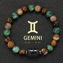 12 Zodiac Natural Stone Bracelet – Astrology Energy Bead Bracelet