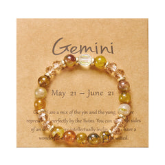 12 Zodiac Crystal Bracelet – Astrology Glass Bead Bracelet
