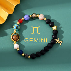 12 Zodiac Galaxy Bracelet – Astrology Planet Bead Bracelet
