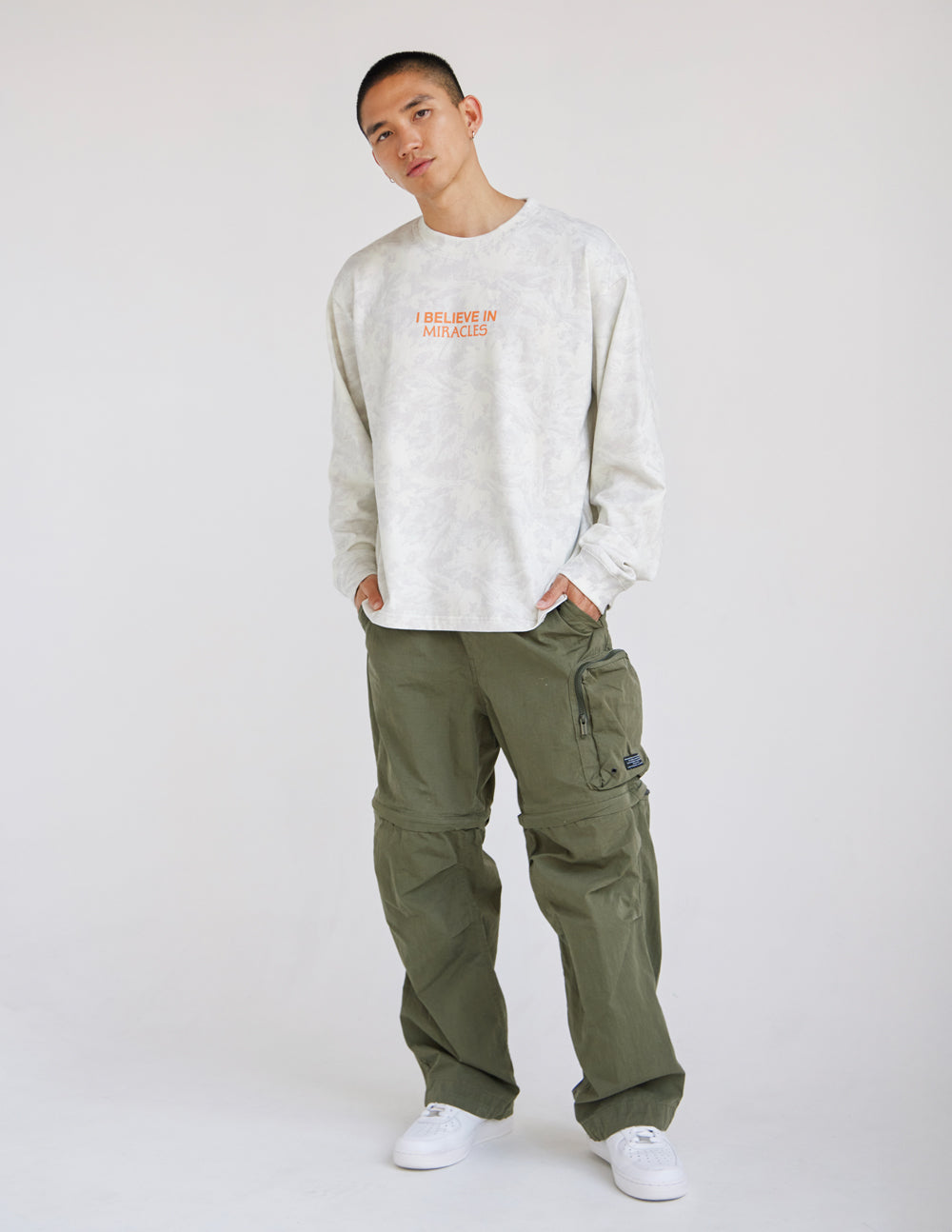 I Believe in Miracles Camo LS Heavyweight Tee