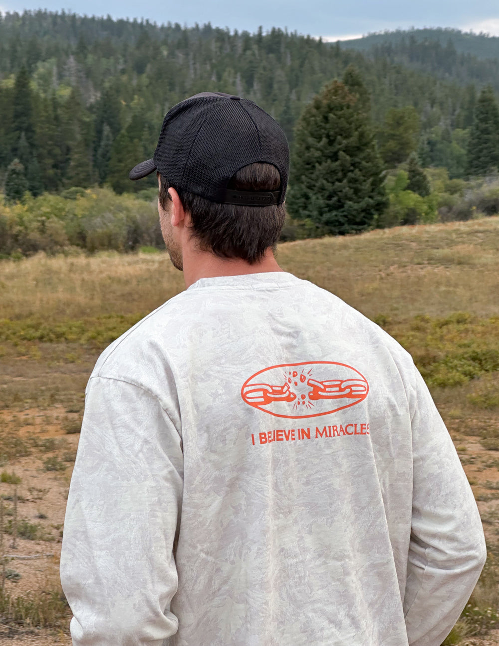 I Believe in Miracles Camo LS Heavyweight Tee