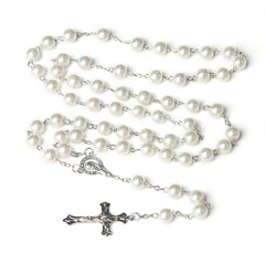 Catholic Rosary Necklace with Cross Pendant Prayer Chain