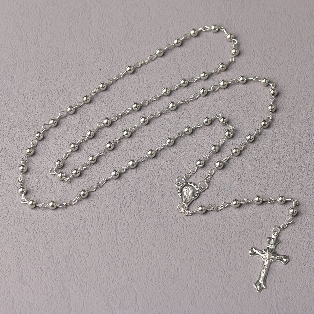 Catholic Rosary Necklace with Cross Pendant Prayer Chain