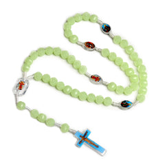 Catholic Rosary Necklace with Cross Pattern Beads & Crucifix