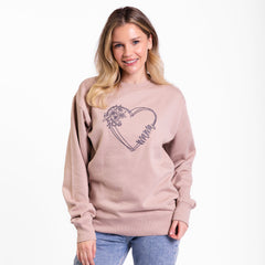 Mama Heart Embroidered Crewneck Sweatshirt