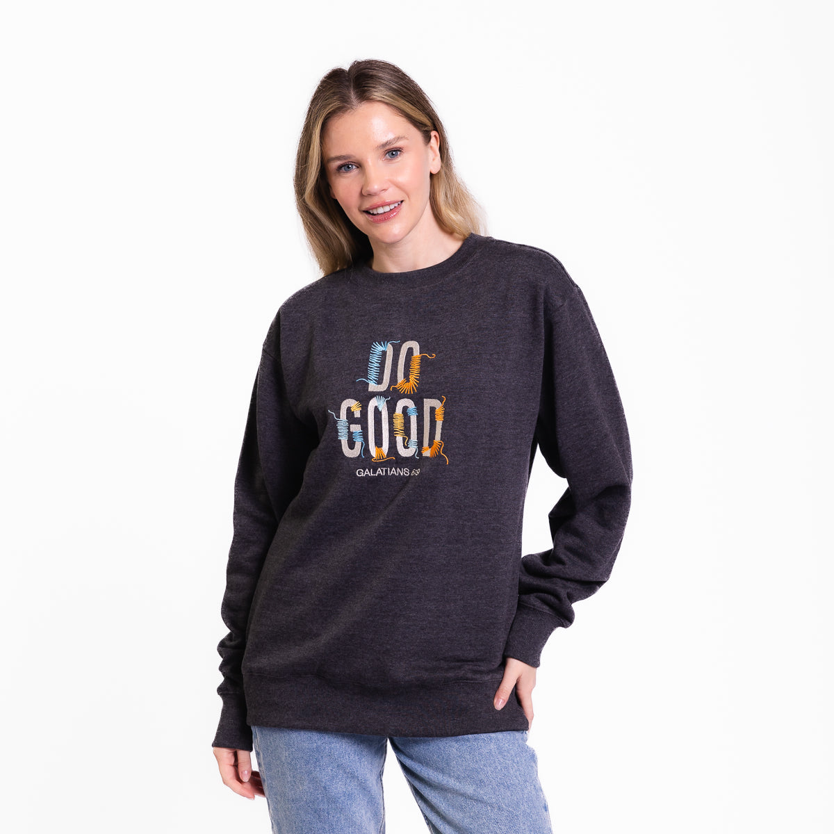 Do Good Embroidered Crewneck Sweatshirt