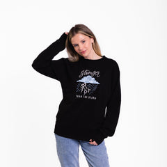 Stronger Cloud Embroidered Crewneck Sweatshirt
