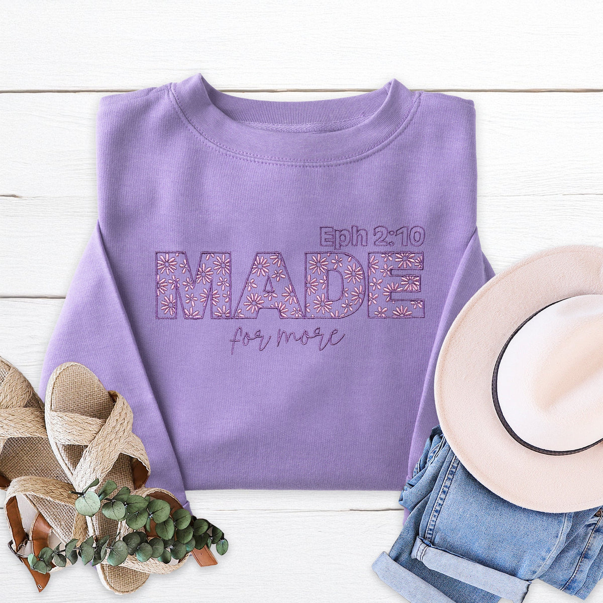 Made for More Embroidered Crewneck Sweatshirt