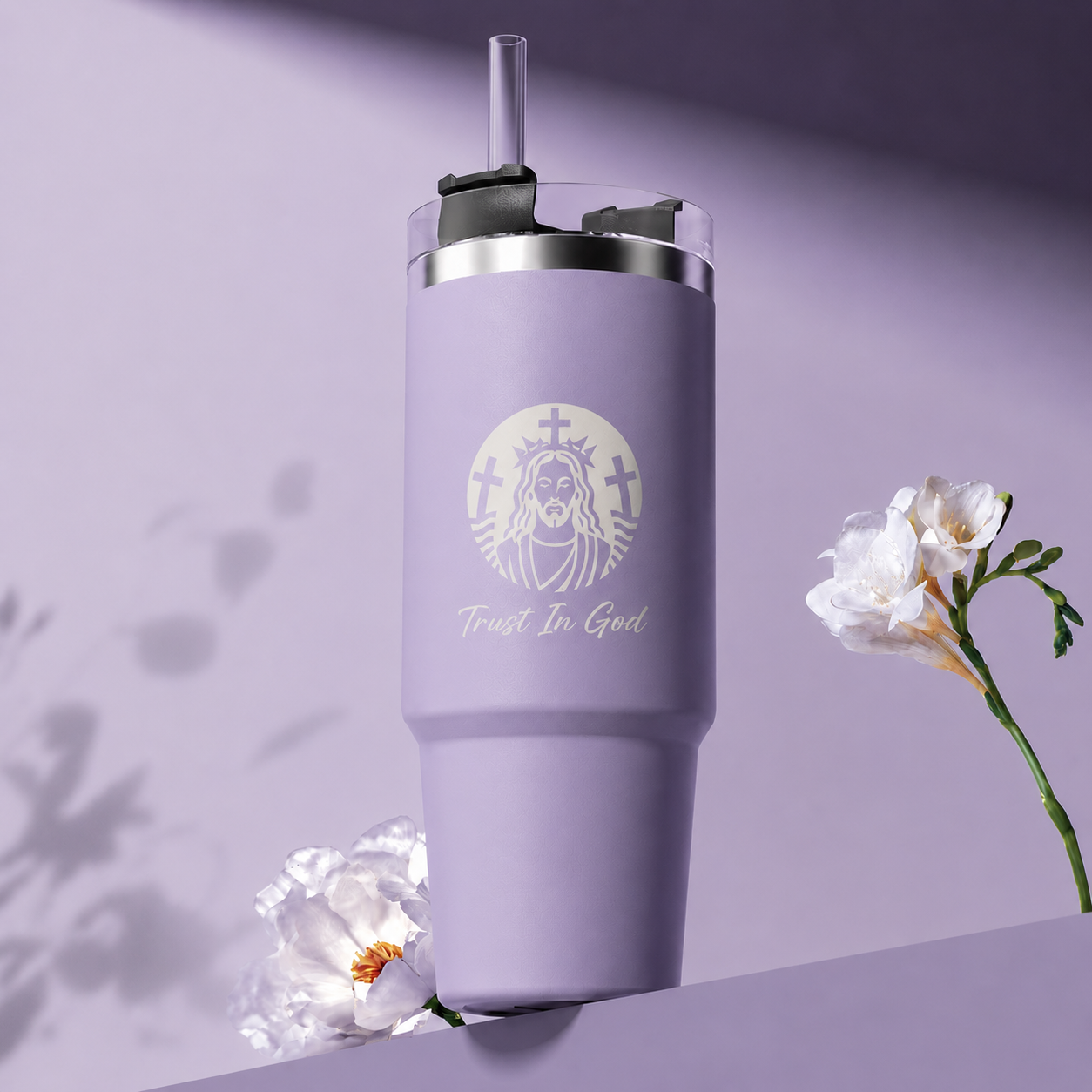 Trust In God Stainless Steel Tumbler – 30 / 40 oz Vacuum Insulated Cup, Keeps Drinks Hot & Cold 8–12 Hours