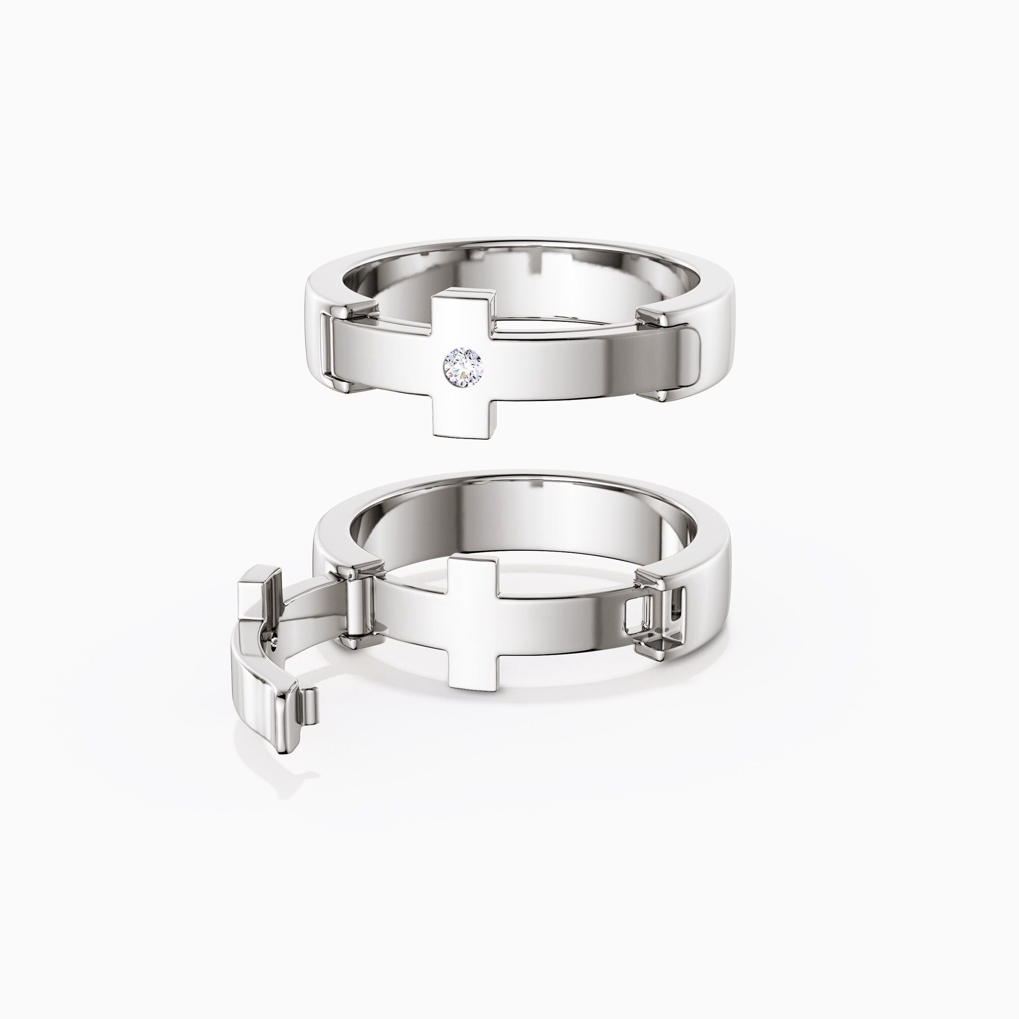 Personalized Eternal Love Cross Pave Promise Ring