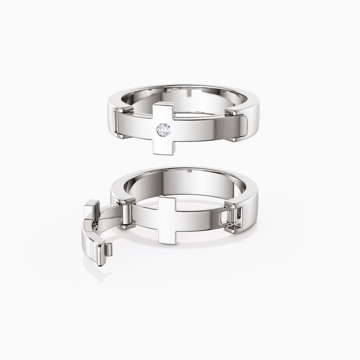 Personalized Eternal Love Cross Pave Promise Ring