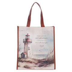 I Have Made You Lighthouse Reusable Non-woven Canvas Shopping Tote Bag - Isaiah 46:4