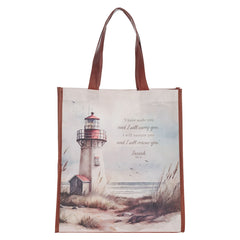 I Have Made You Lighthouse Reusable Non-woven Canvas Shopping Tote Bag - Isaiah 46:4
