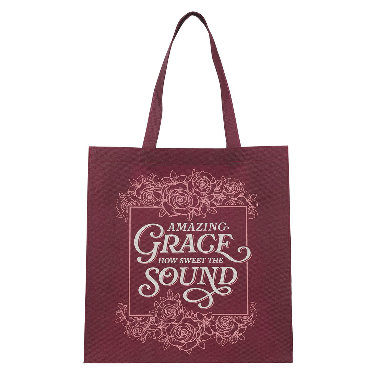 Amazing Grace Burgundy Reusable Non Woven Shopping Tote Bag