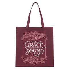 Amazing Grace Burgundy Reusable Non Woven Shopping Tote Bag