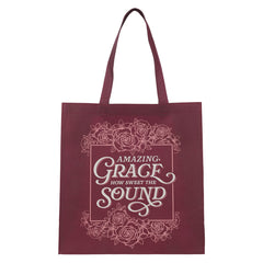 Amazing Grace Burgundy Reusable Non Woven Shopping Tote Bag