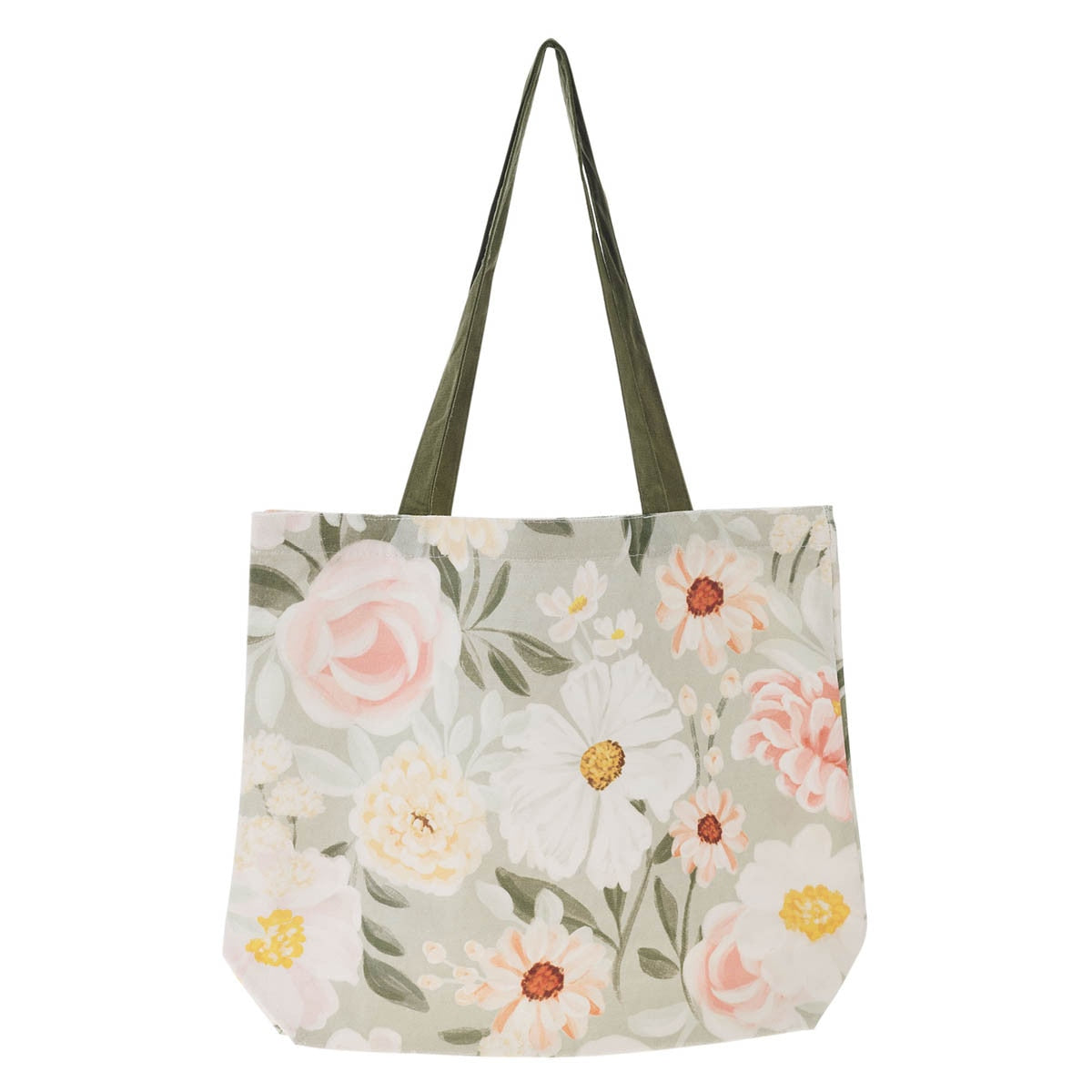 He Restores My Soul Green Floral Garden Tote Bag - Psalm 23:3