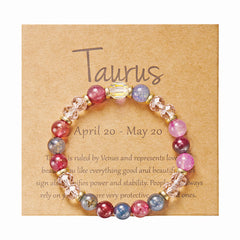 12 Zodiac Crystal Bracelet – Astrology Glass Bead Bracelet