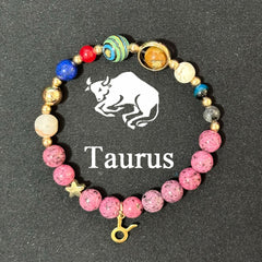 12 Zodiac Planet Bead Bracelet – Galaxy Astrology Crystal Bracelet