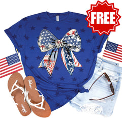 [Faith Deal] Ribbon USA Flag Tee