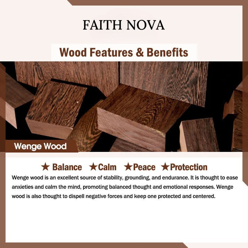 Faith Nova  108 Beads Wenge Wood Mala Blessing Meditation Bracelet