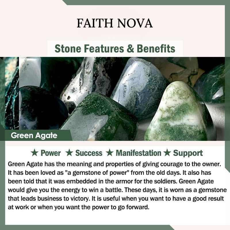 Faith Nova 108 Beads Natural Agate Mala Healing Bracelet