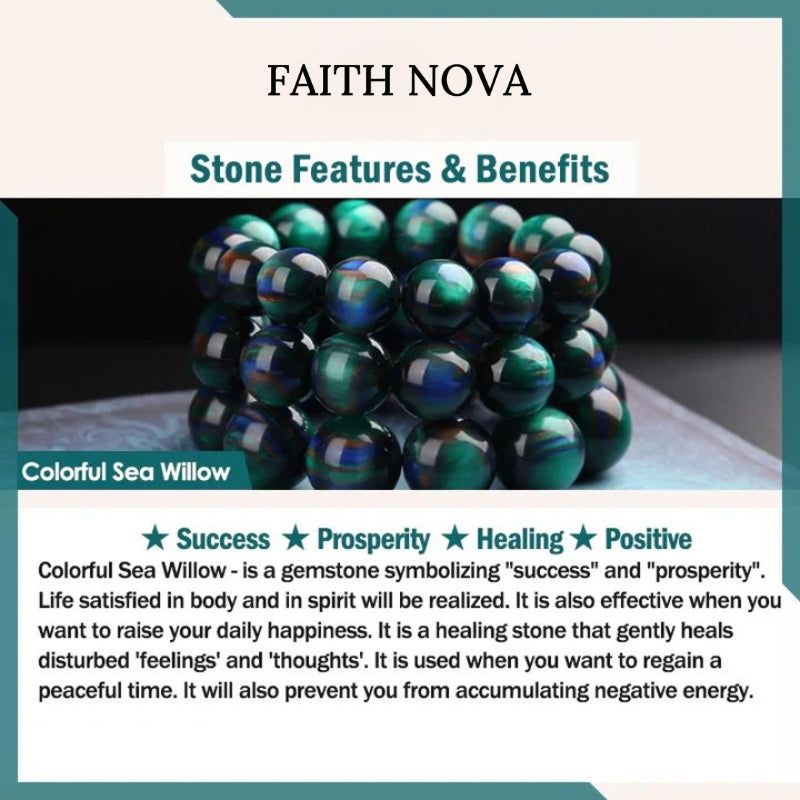 Faith Nova Colorful Sea Willow Mala Positive Bracelet Ring