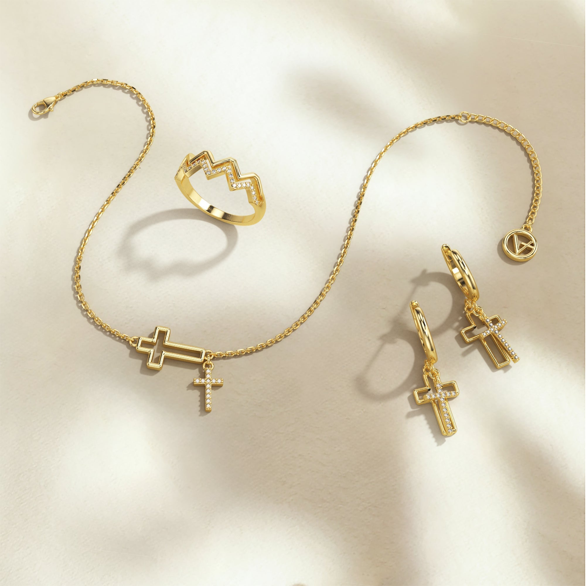 Cutout Double Cross Bracelet