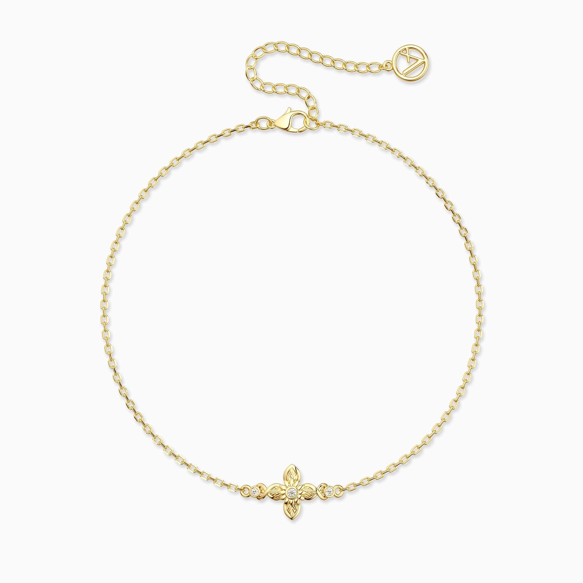 Floral Cross November Sunflower Bracelet