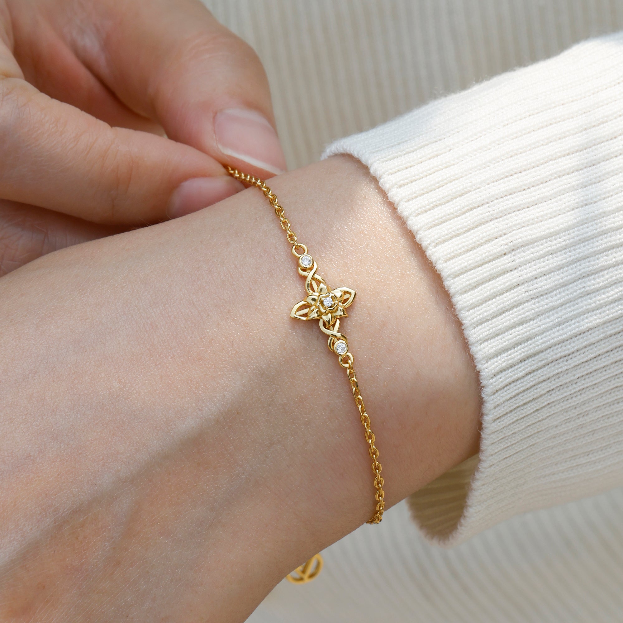 Floral Cross March Daffodils Bracelet