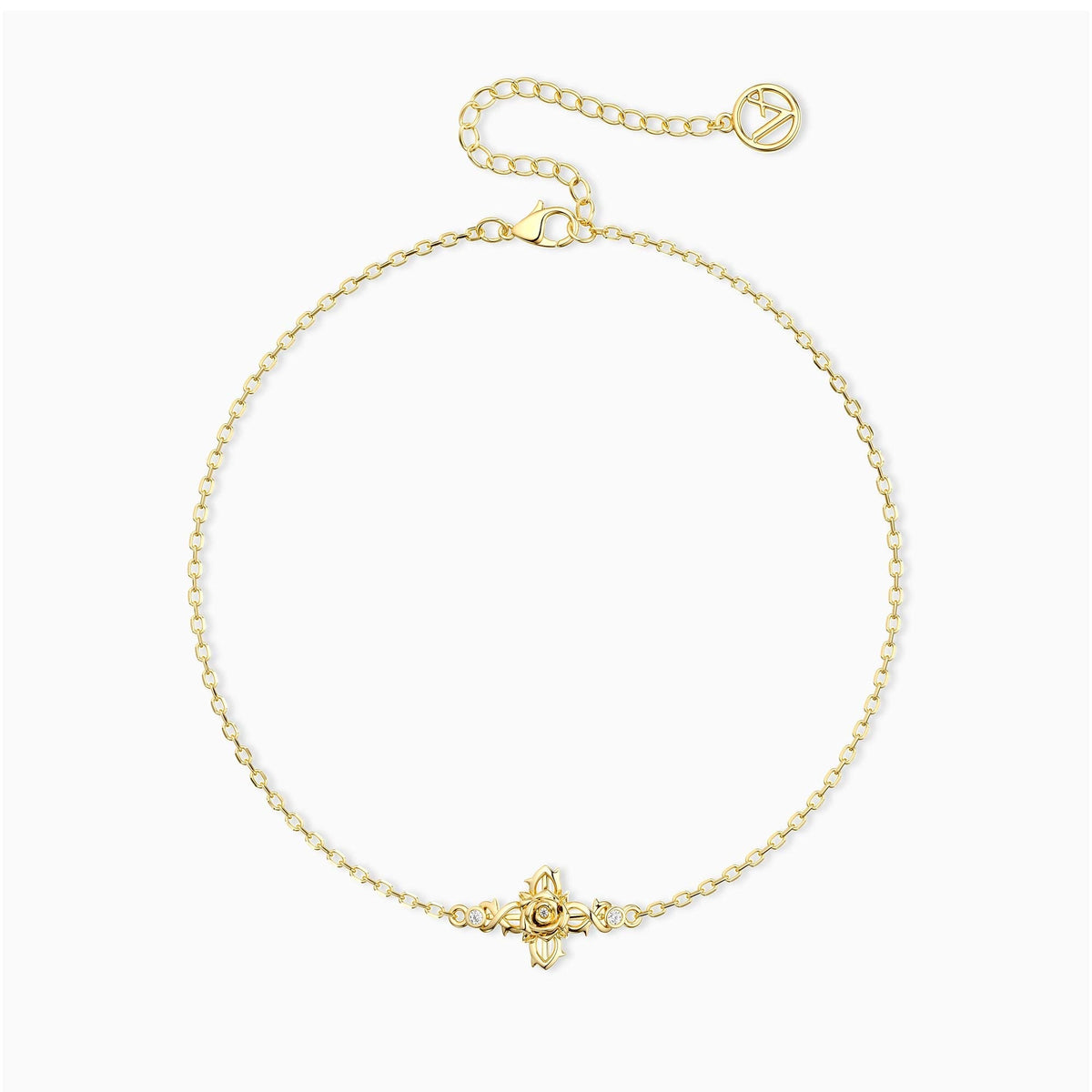 Floral Cross June Rose Bracelet