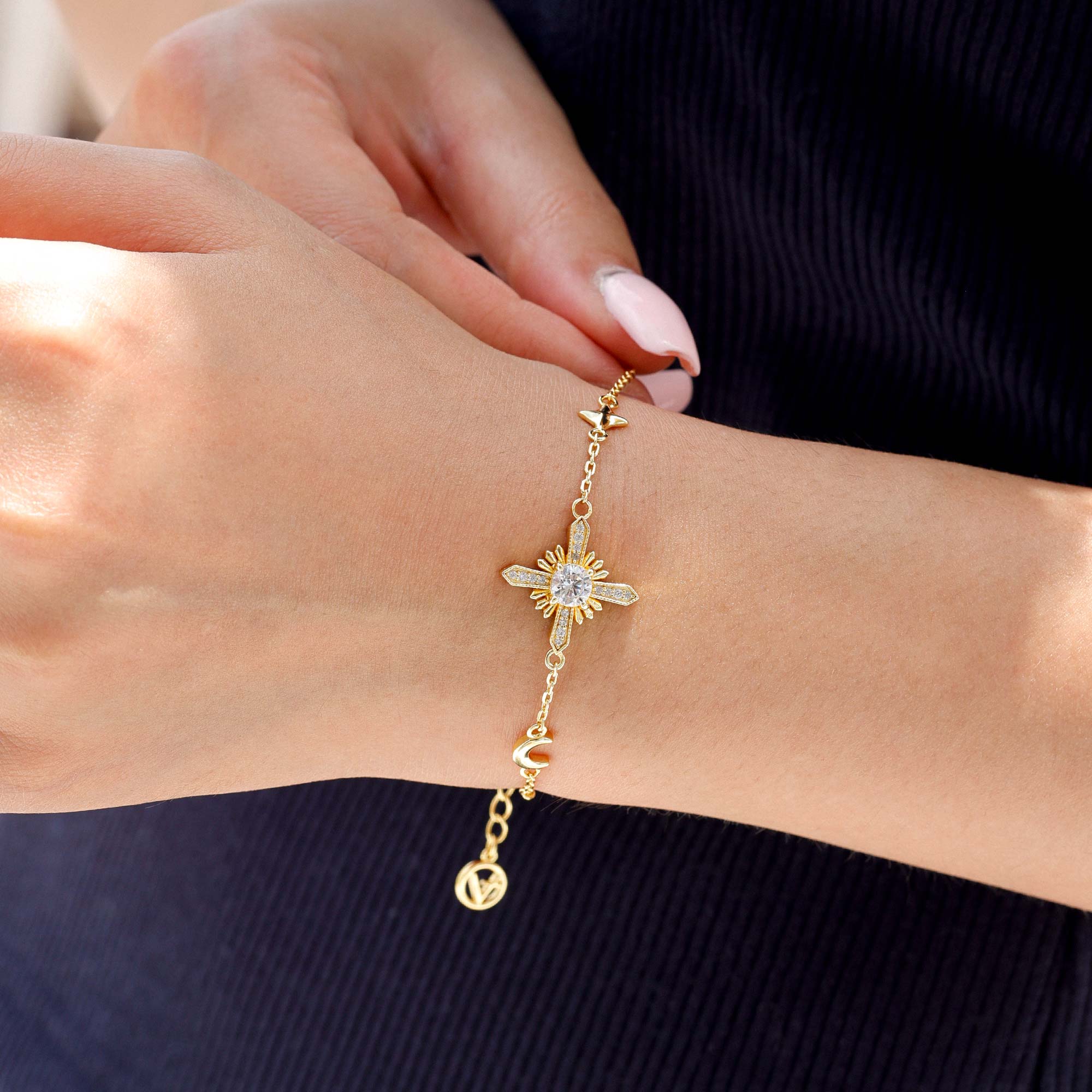 Celestial Trinity Cross Bracelet